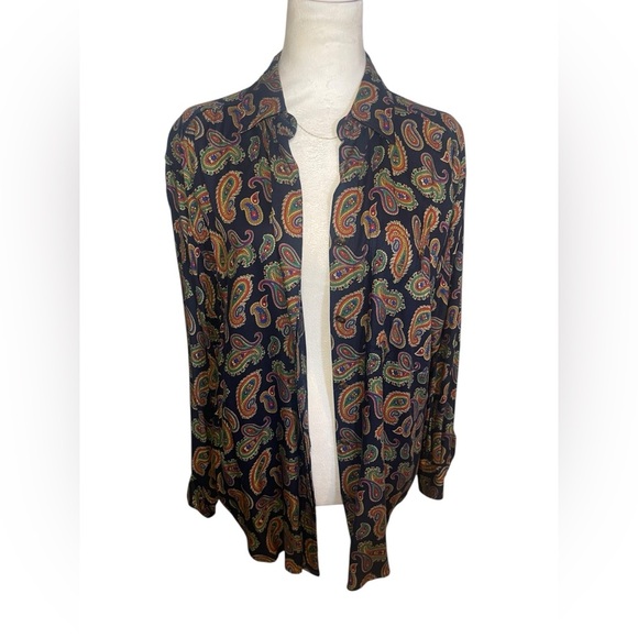 Vintage Liz Claiborne Lizsport Women’s M Paisley Button Down Shirt Old Money - Picture 8 of 8